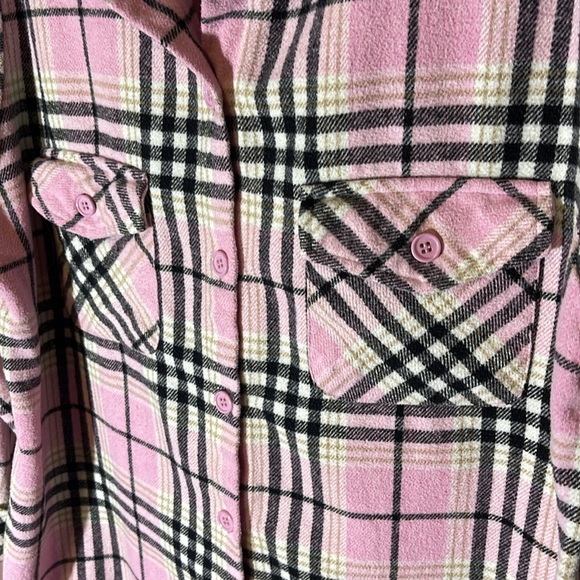 Like New Fiori Moda Pink Plaid Flannel Shirt Size 1xl Women’s - Picture 3 of 4